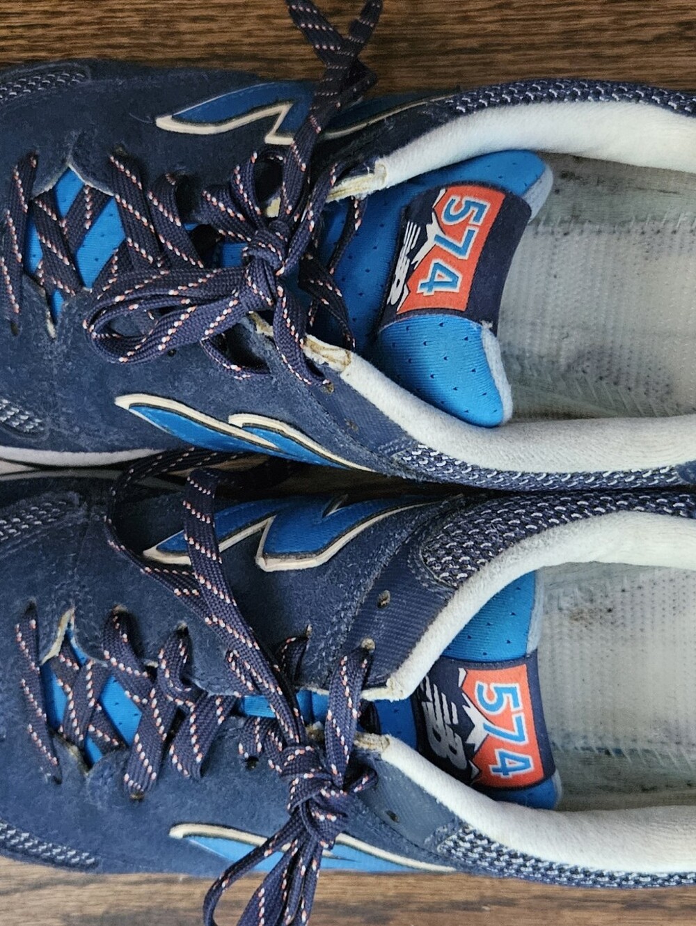 New Balance 574 Men's Navy and Bright Blue Athletic Sneakers